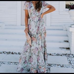 NWT Vici Collection French Floral Wrap Maxi Dress